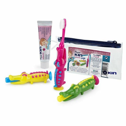 Set Oral Care for Kids Kin Fluorkin Crocodile Travel (3 Pieces) Kin