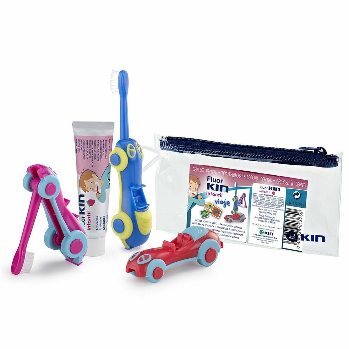 Set Oral Care for Kids Kin Fluorkin Car (3 Pieces) Kin