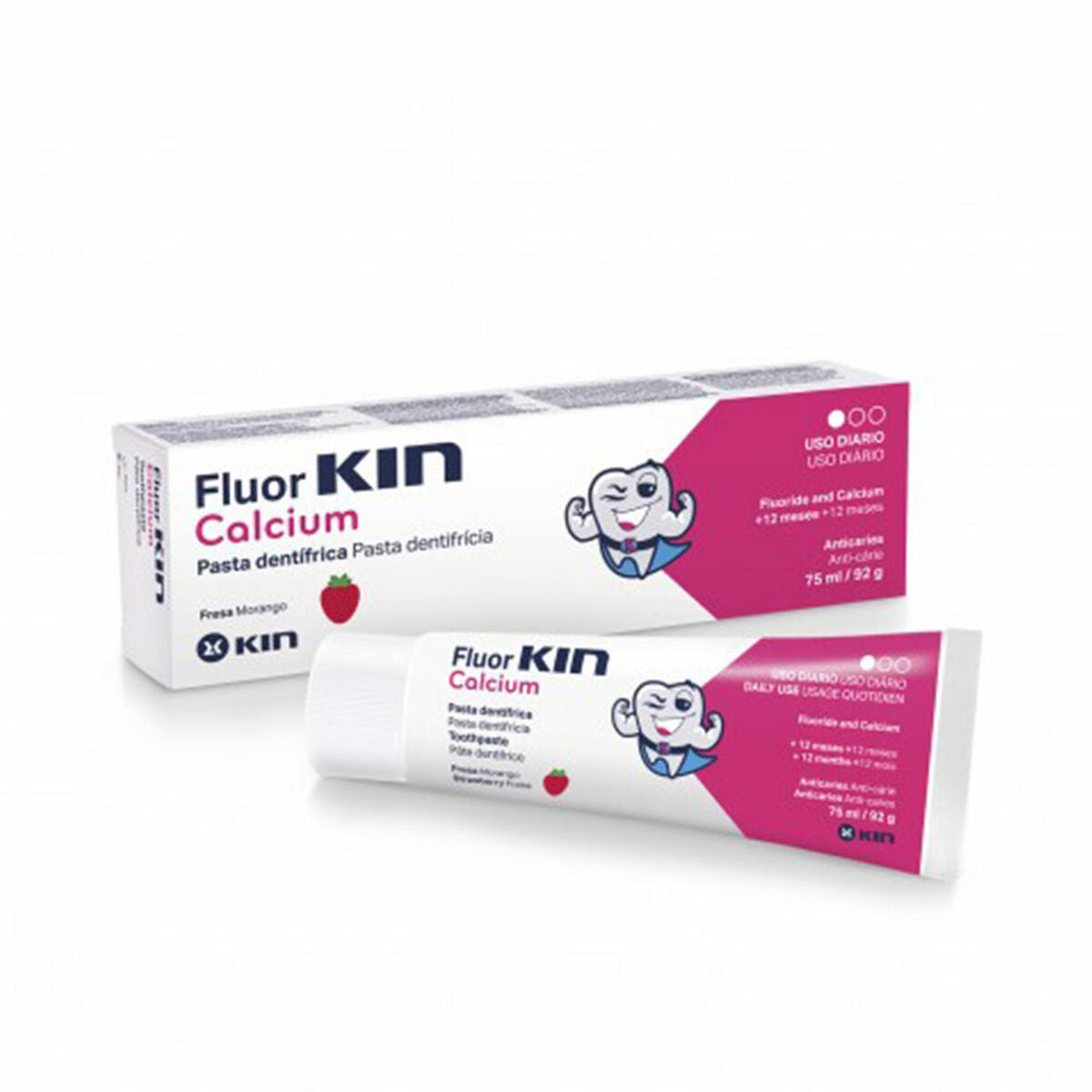 Toothpaste Kin Fluorkin Calcium 75 ml Strawberry Kin