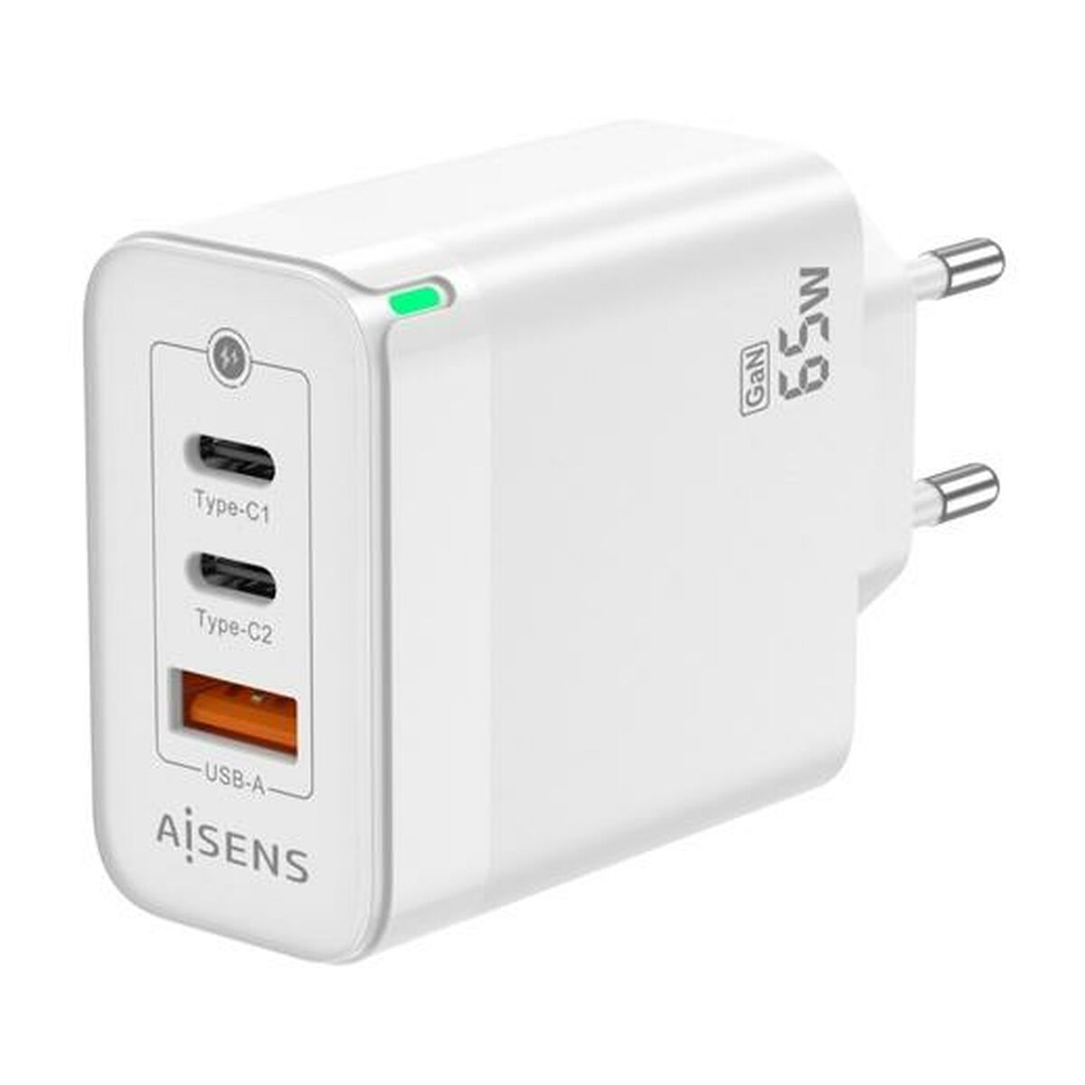 Wall Charger Aisens ASCH-65W3P007-W 65 W (1 Unit) - Keyrings - Aisens - Default Title