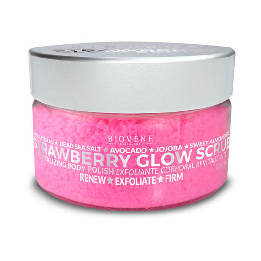 Body Cream Biovène Strawberry Glow Scrub 200 g Biovène