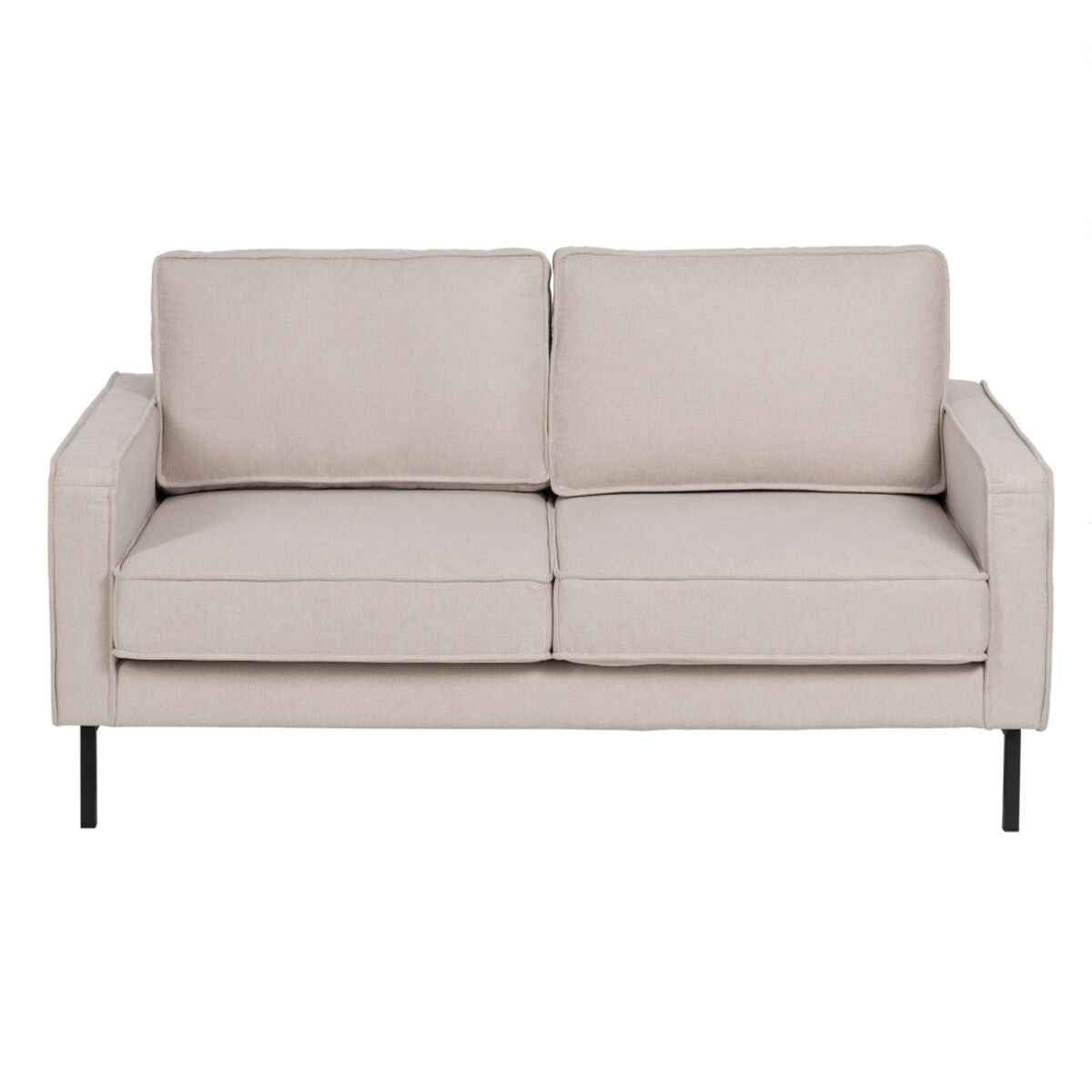 Sofa 163 x 87 x 90 cm Synthetic Fabric Beige Metal