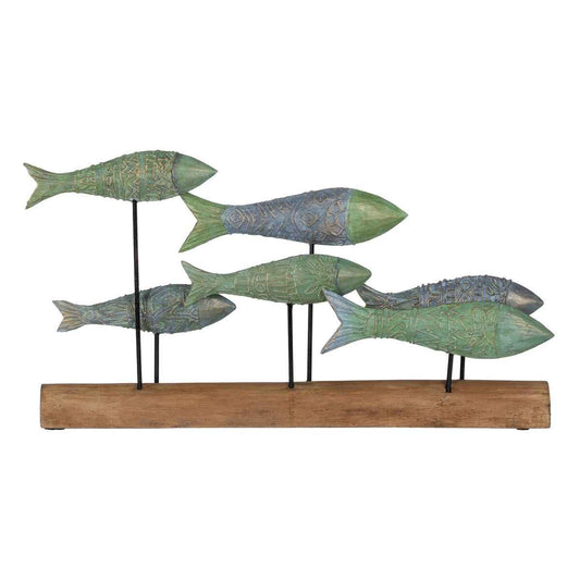 Decorative Figure Green Natural Fish 56 x 7 x 31 cm