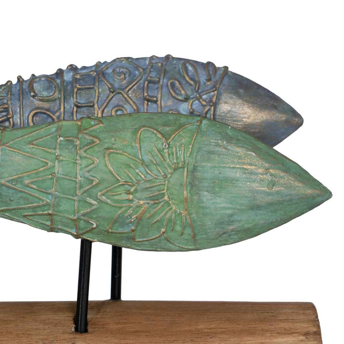 Decorative Figure Green Natural Fish 56 x 7 x 31 cm