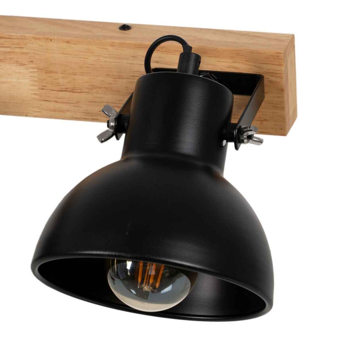 Wall Light Black Beige Wood Iron A 220-240 V 36 x 21 x 17 cm