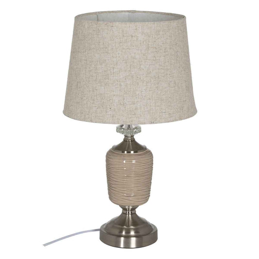 Desk lamp Beige Silver Metal Crystal 10 W 220 V 31,5 x 31,5 x 54 cm