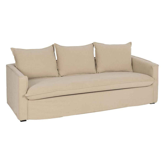 3-Seater Sofa Beige 220 x 95 x 90 cm