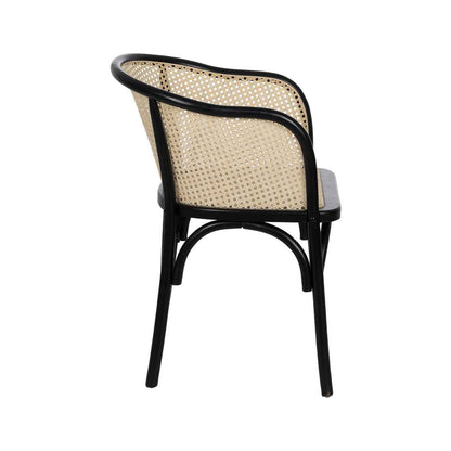 Dining Chair Black Natural 56 X 58 X 77 CM