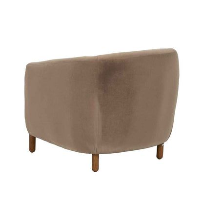 Armchair Natural Taupe Rubber wood Foam Fabric 87 x 80 x 81 cm