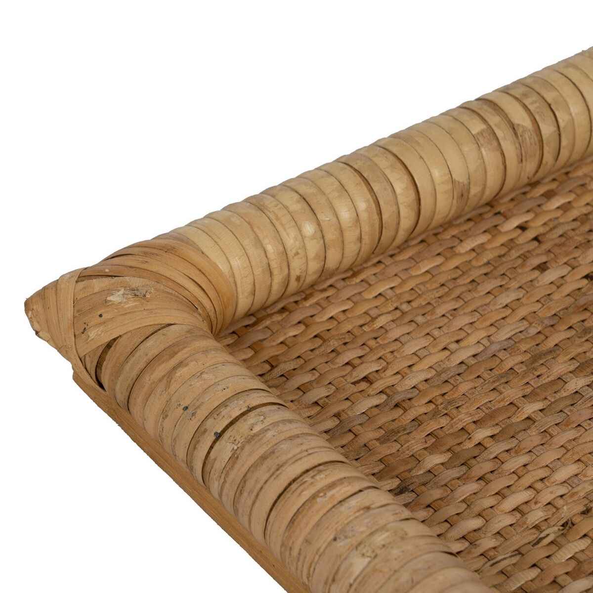 Snack tray Natural Rattan 47,5 x 30 x 4 cm (2 Units)