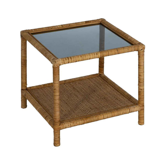 Side table Beige Crystal Rattan 50 x 50 x 45 cm