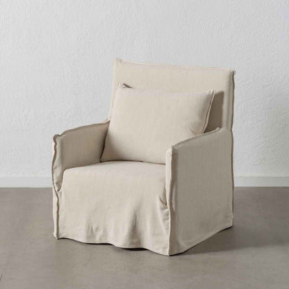 Armchair Cream Feather Pine Foam 75 x 76 x 90,5 cm