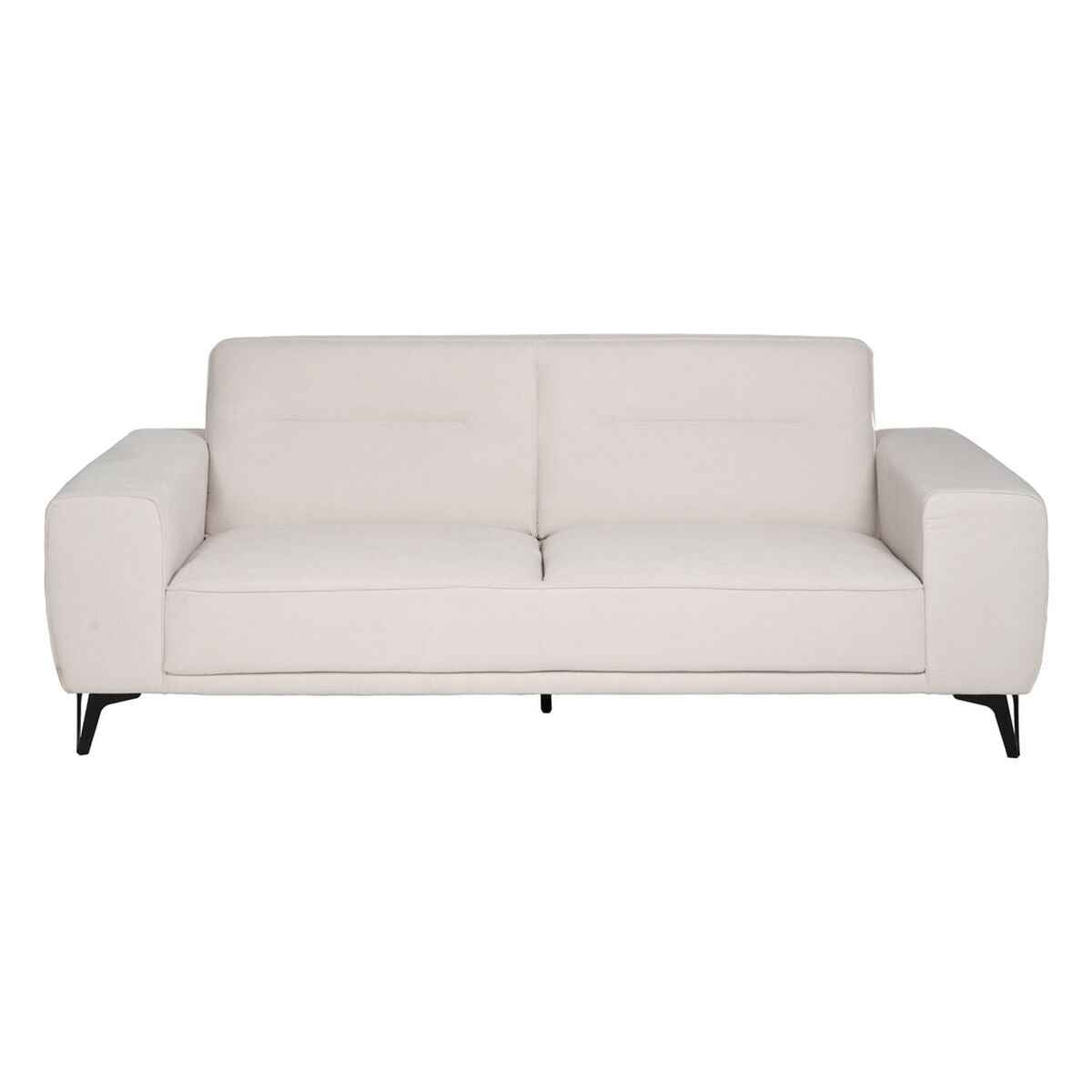 3-Seater Sofa Cream Wood 220 x 87 x 85 cm