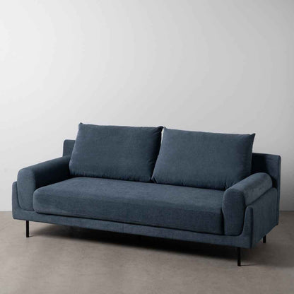 3-Seater Sofa Blue Wood 216 x 86 x 90 cm