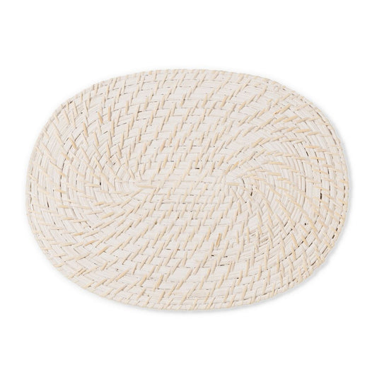 Table Mat White Bamboo Rattan 40 x 30 x 0,5 cm