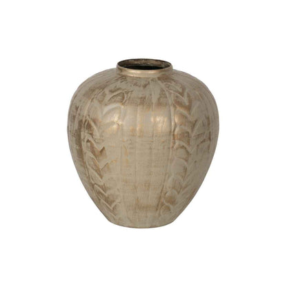 Vase Beige Golden Iron 25 x 25 x 33 cm