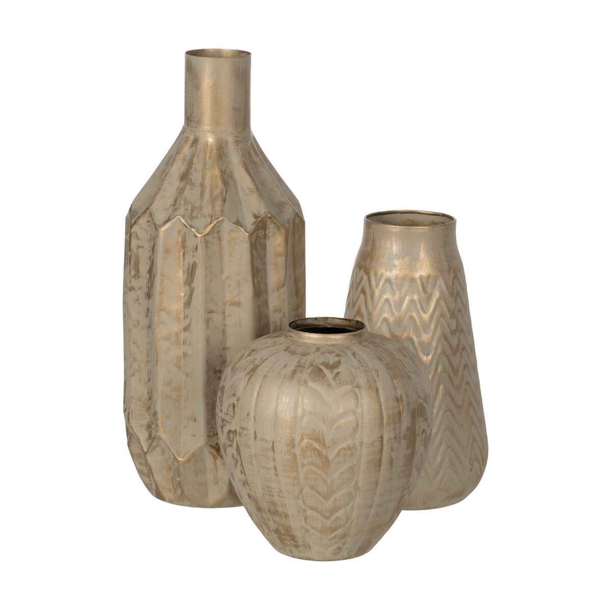 Vase Beige Golden Iron 25 x 25 x 33 cm