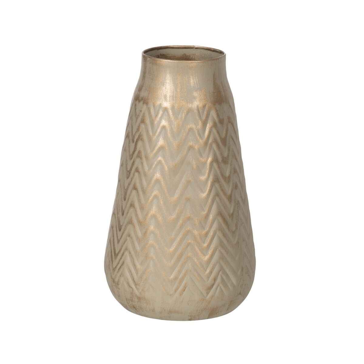 Vase Beige Golden Iron 21 x 21 x 34 cm