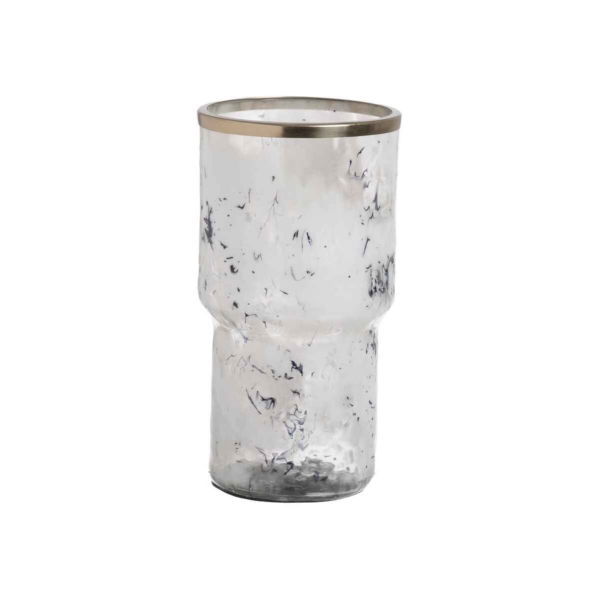 Vase White Champagne Aluminium Crystal 15 x 15 x 30 cm