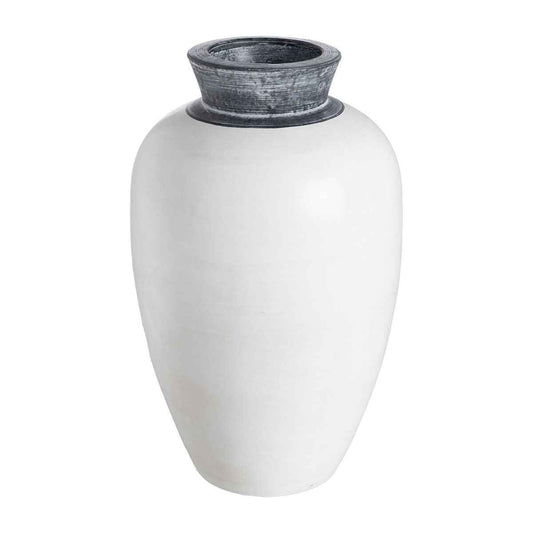 Vase White Terracotta 25 x 27 x 40 cm