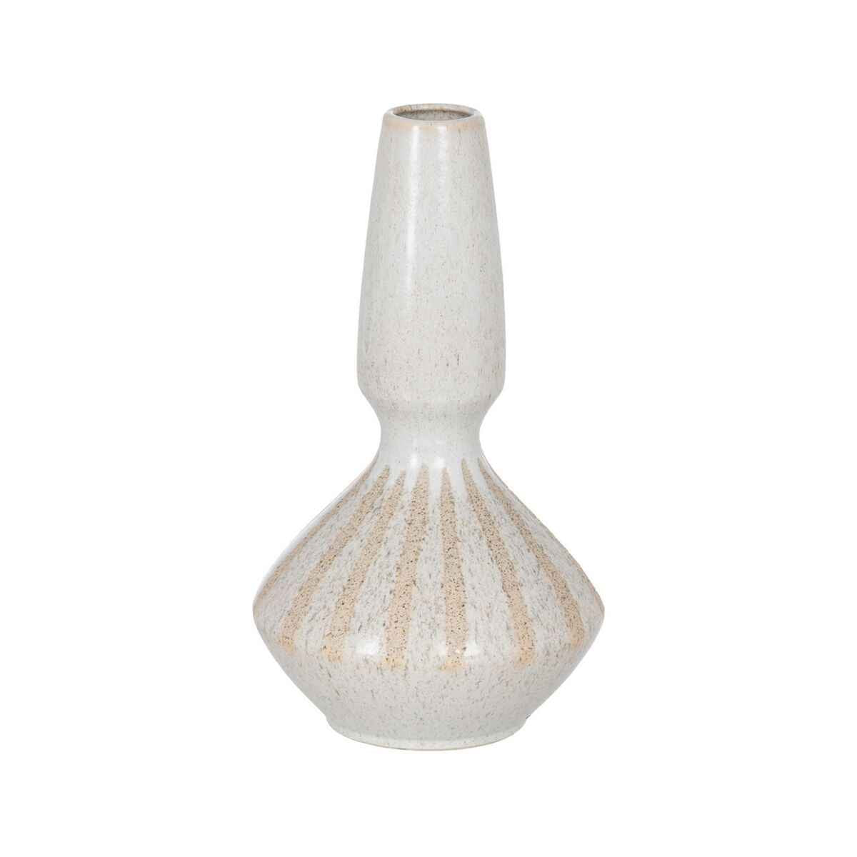 Vase White Beige Ceramic 21,8 x 21,8 x 40 cm