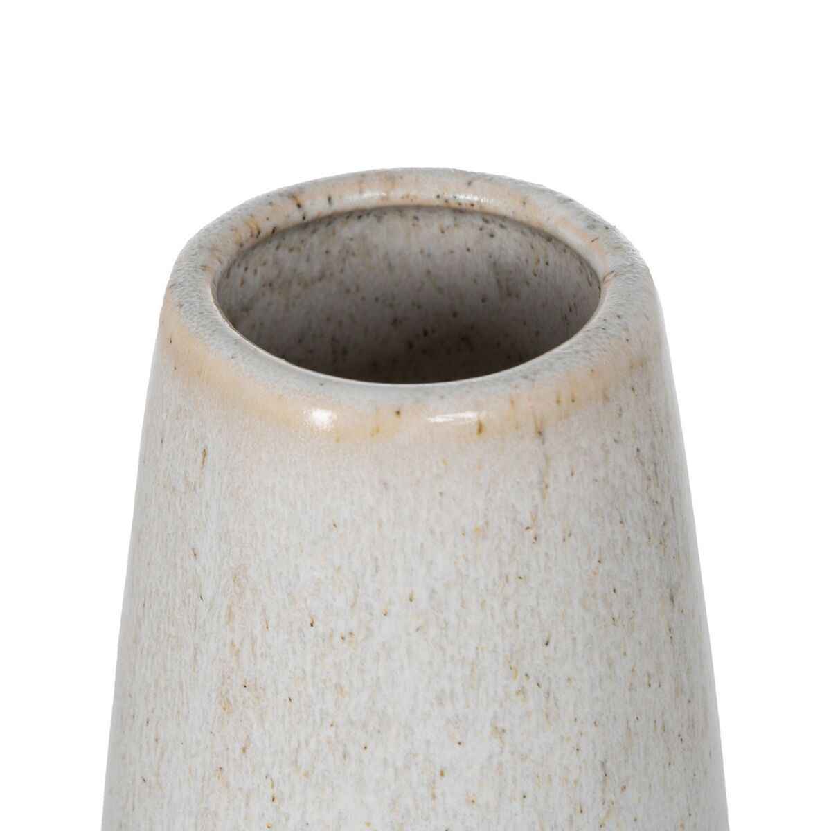 Vase White Beige Ceramic 21,8 x 21,8 x 40 cm