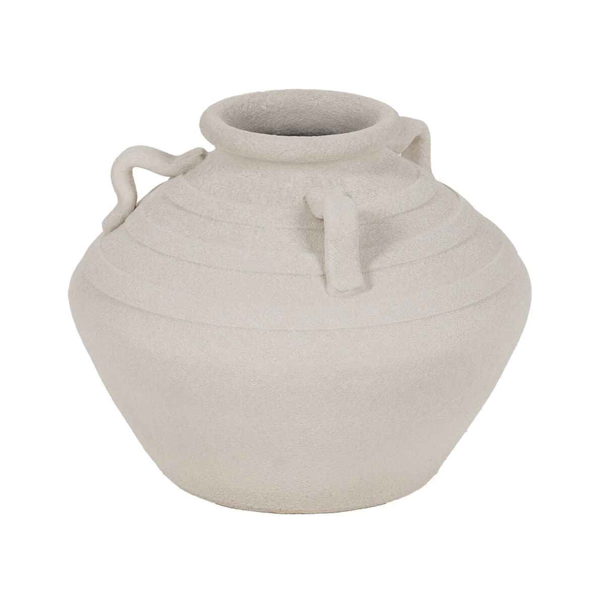 Vase White Ceramic 34 x 34 x 30 cm 34 x 34 x 27 cm