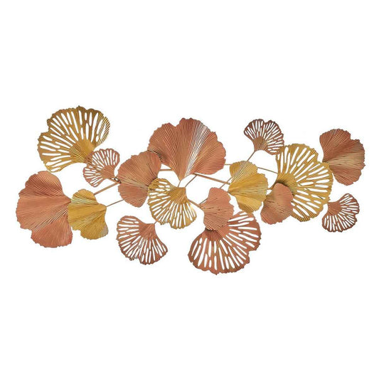 Wall Decoration Copper Golden Iron Flowers 100 x 4 x 48 cm