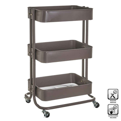 Vegetable trolley Grey Metal 44 x 36 x 73 cm