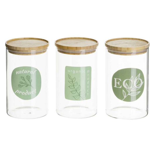 Jars Transparent Natural 1 L (3 Units)