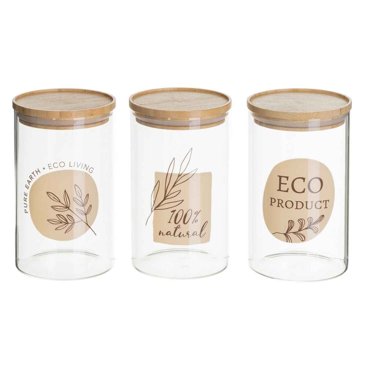 Jars Transparent Natural 1 L (3 Units)