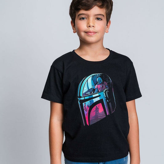 Child's Short Sleeve T-Shirt The Mandalorian Black The Mandalorian