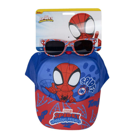 Set of cap and sunglasses Spidey Blue (51 cm) 2 Pieces Red Spidey