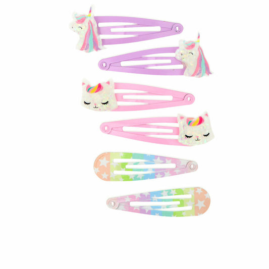 Hair Clips Inca Multicolour Unicorn 6 Units Inca