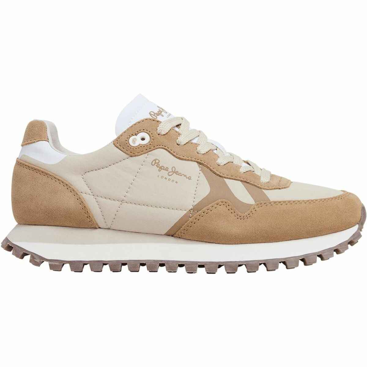 Women's casual trainers Pepe Jeans Brit-On Prints White Beige