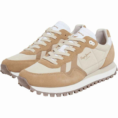 Women's casual trainers Pepe Jeans Brit-On Prints White Beige