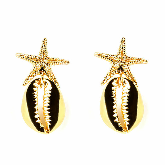 Ladies' Earrings Shabama Fornells Brass gold-plated 4 cm Shabama