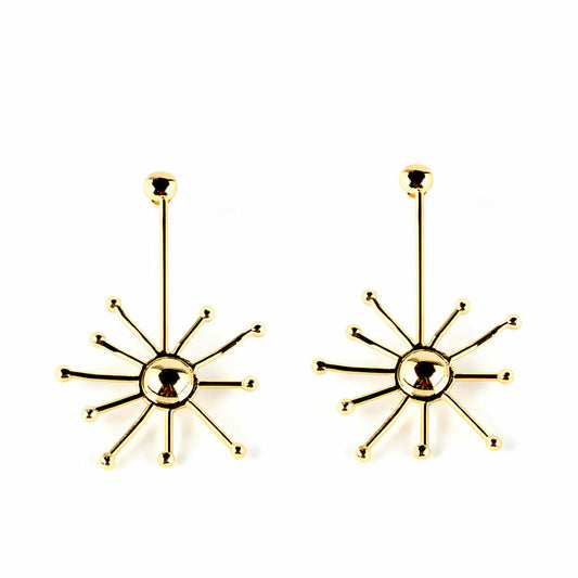 Ladies' Earrings Shabama Sun Brass gold-plated 7 cm Shabama