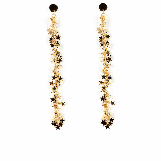 Ladies' Earrings Shabama Starry Xl Brass gold-plated 15 cm Shabama