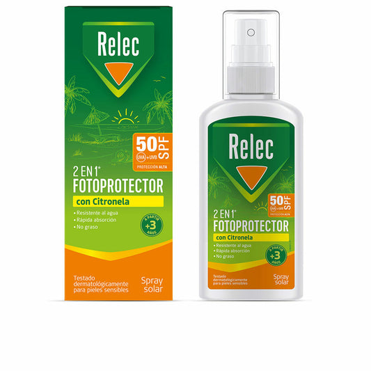 Body Sunscreen Spray Relec 2-in-1 Citronela 100 ml Spf 50 Relec