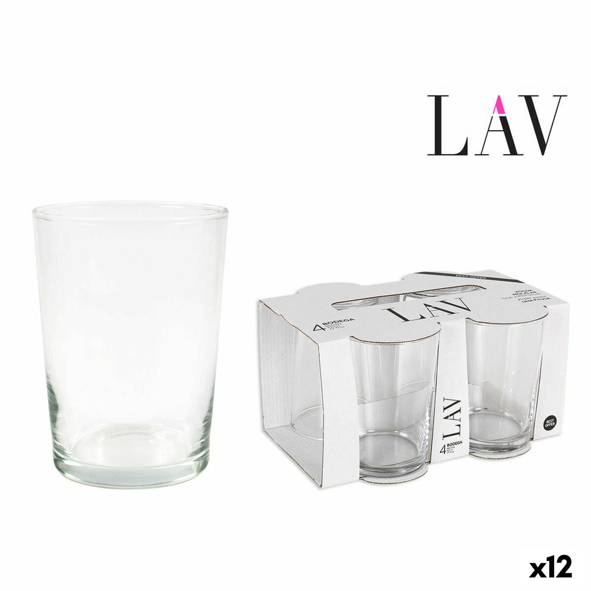 Set of glasses LAV Best offer 4 Pieces (4 Units) (12 Units) (520 ml)