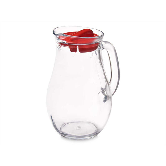 Jug Pasabahce Bistro Red Transparent Glass Plastic 1 L