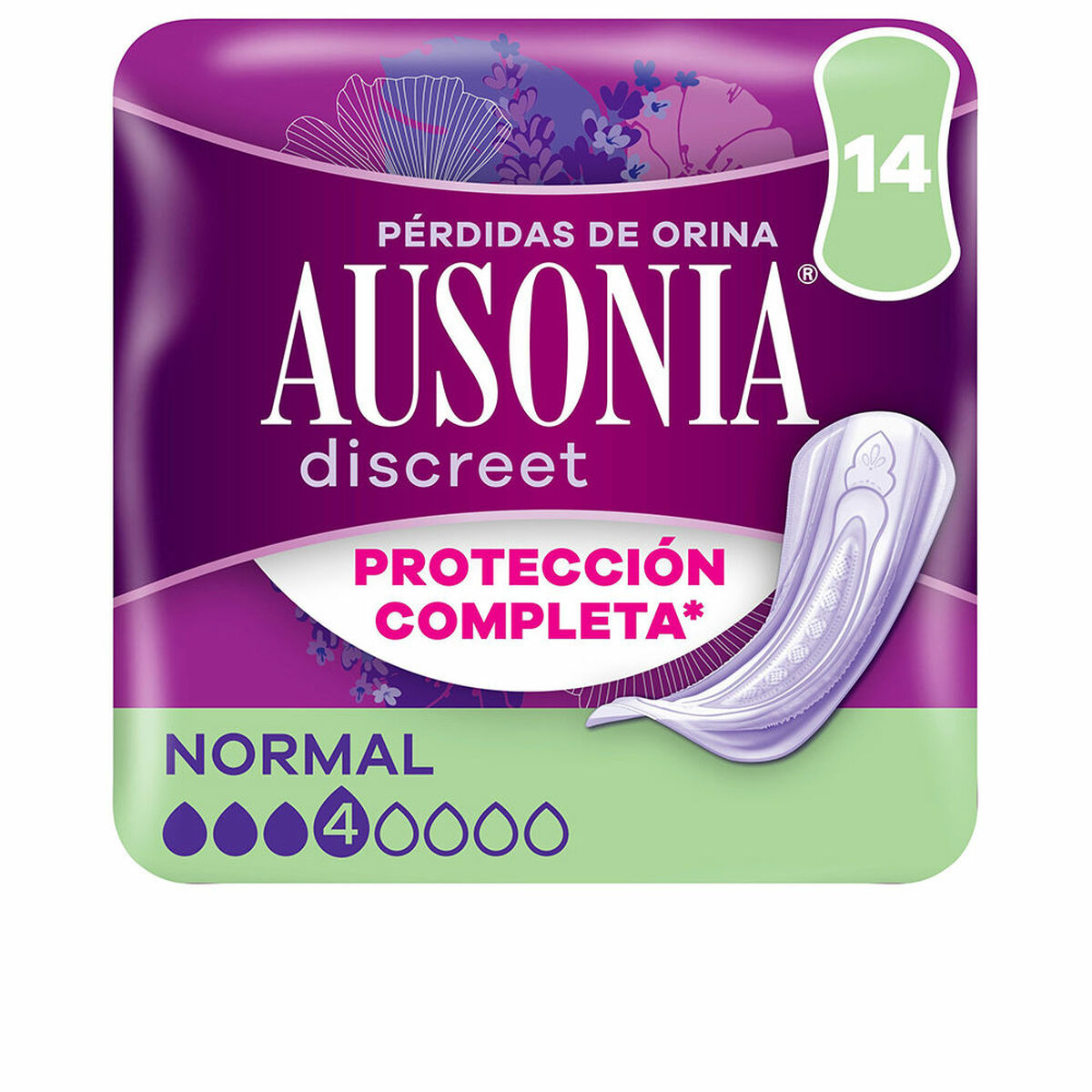 Incontinence Sanitary Pad Ausonia DISCREET 14 Units Ausonia