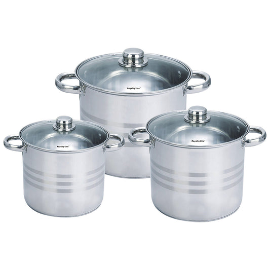 Pot with Glass Lid Royalty Line SP3 3 Pieces Royalty Line