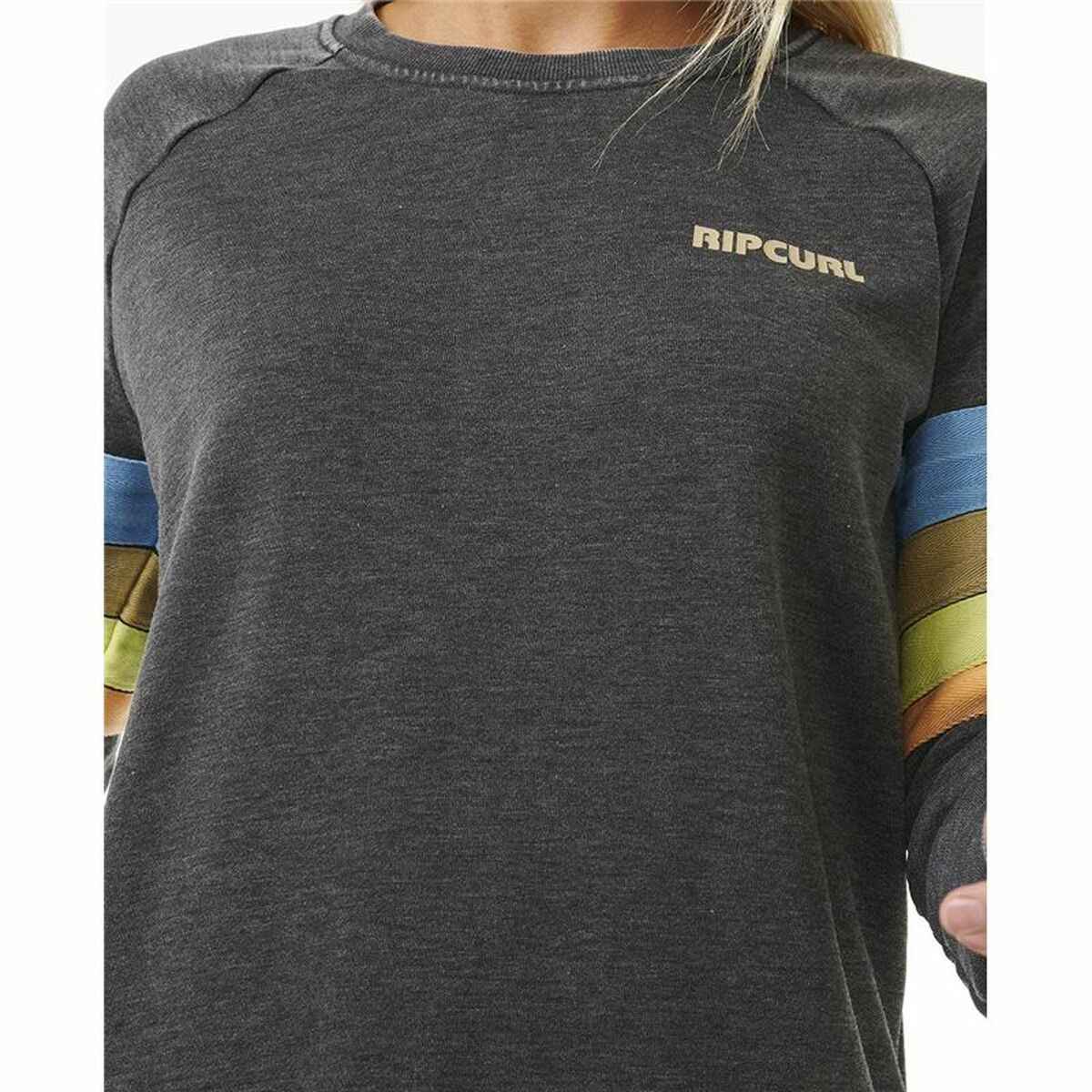 Women’s Sweatshirt without Hood Rip Curl High Tide Surf Raglan Crew Grey