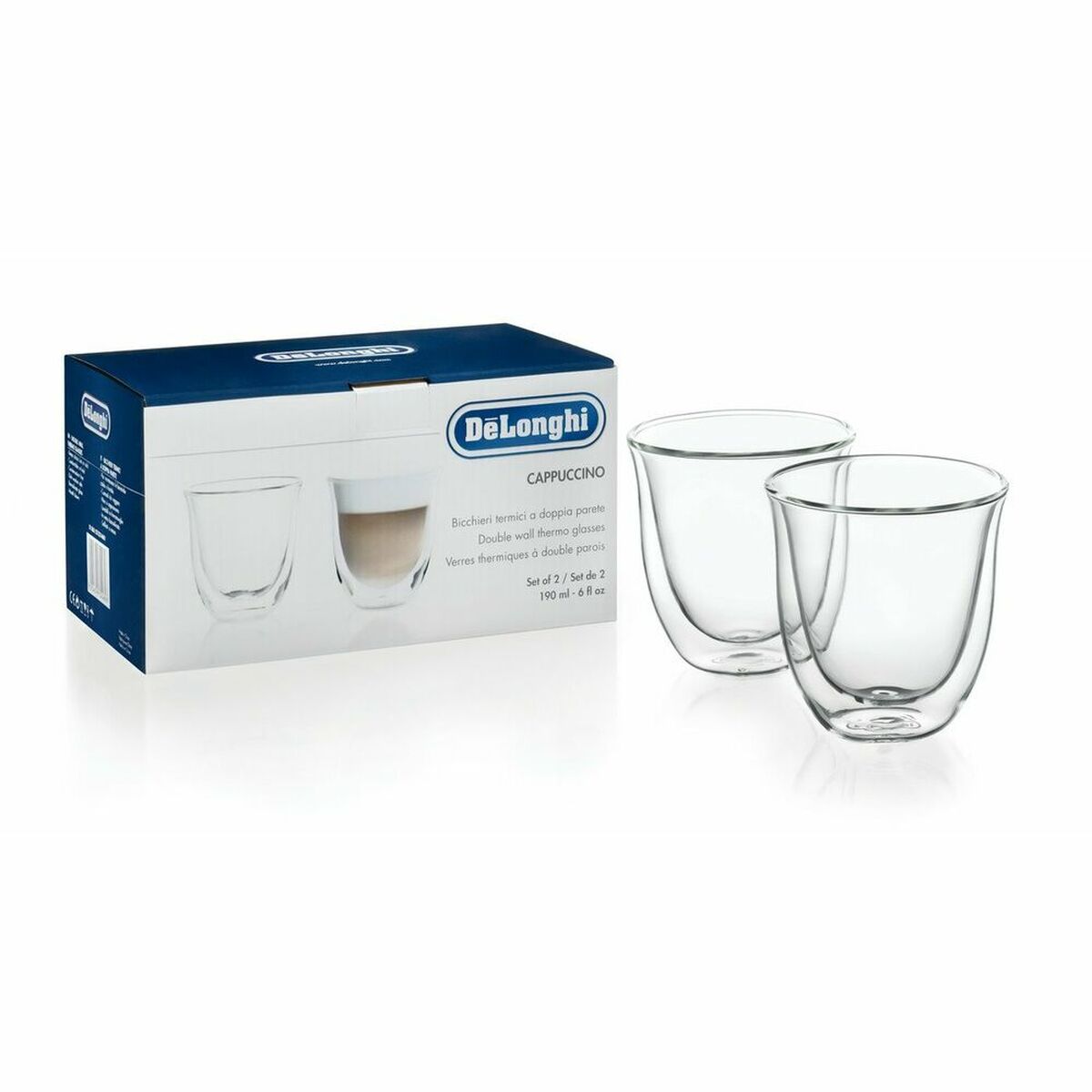 2 Piece Coffee Cup Set De'Longhi 5513214601 Transparent 2 Pieces