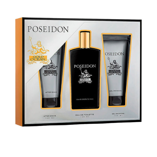 Men's Perfume Set Poseidon POSEIDON GOLD FOR MEN EDT 3 Pieces Poseidon