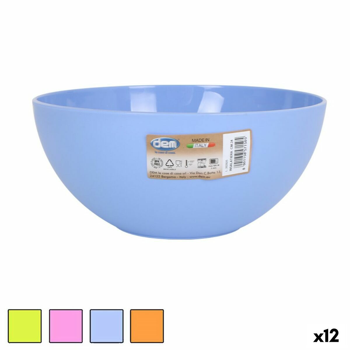 Salad Bowl Dem Bahia 2,7 L 24 x 24 x 11 cm (12 Units)