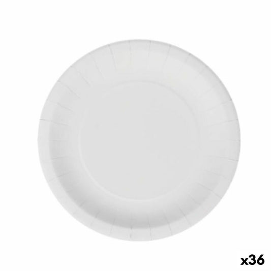 Plate set Algon Disposable White Cardboard 20 cm (36 Units)