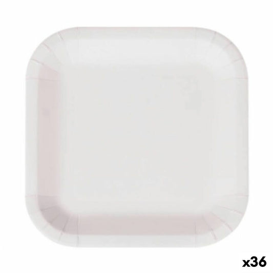 Plate set Algon Disposable White Cardboard 26 cm (36 Units)